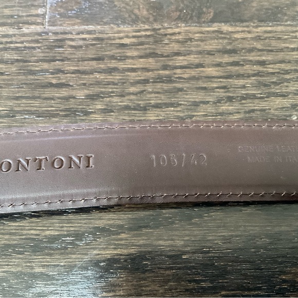 Bontoni Chocolate Calf Leather Belt - Picture 2 of 7